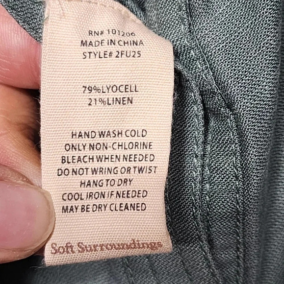 Soft Surroundings Getaway Linen Blend Jumpsuit NWT Sz 16 Casual Minimalist - Picture 12 of 12